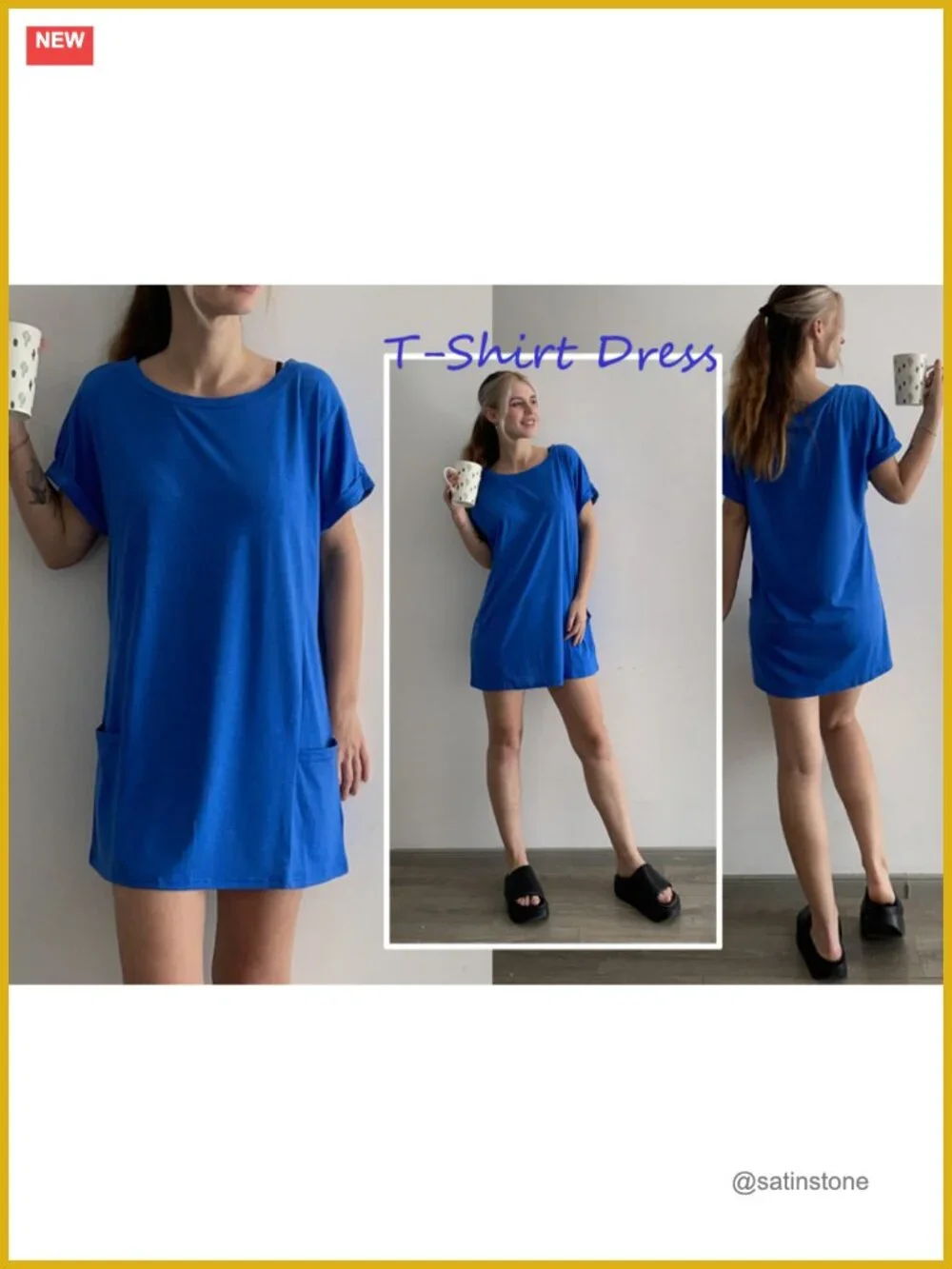 Swimsuit Coverup with Pockets Short Sleeve Beach Dress